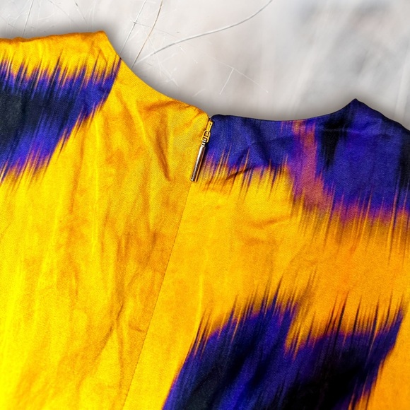 NWT Jason Wu Collection Ochre Yellow Floral Print Sateen Sleeveless Dress Size 6 - Picture 13 of 16